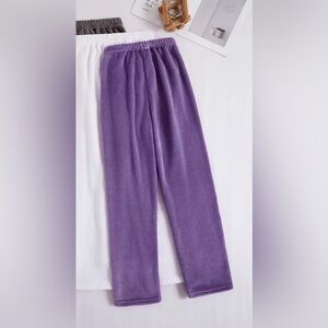 NWOT Warm Plush Soft Cozy Purple Fleece Lounge Sleep Pants - size L